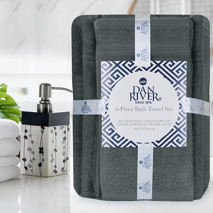 DAN RIVER 8 PC Luxury Bath Towels - Image 8