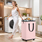 Laundry Basket with Wheels, Collapsible Laundry Baskets, Laundry Hamper with - Image 3