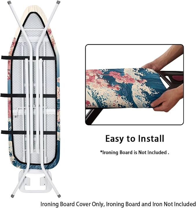 Cherry Blossom Ironing Board Cover and Pad, Stretch Standard Size 16x55 inch - Image 4