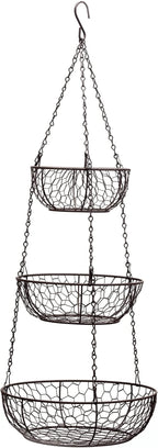 RSVP International Hanging Storage Collection 3-Tier Baskets, Bronze Chicken by RSVPInternational