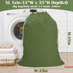 Canvas Laundry Bag 33"Wx 35"H, Thick Cotton Laundry Bag - Image 3