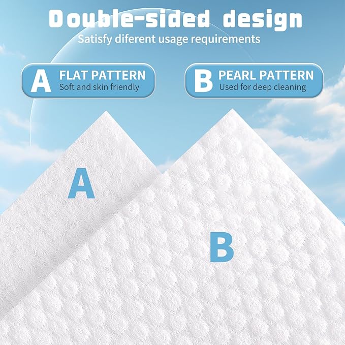 100 Count Disposable Face Towel, Biodegradable Facial Dry Wipes, Super Soft & - Image 2