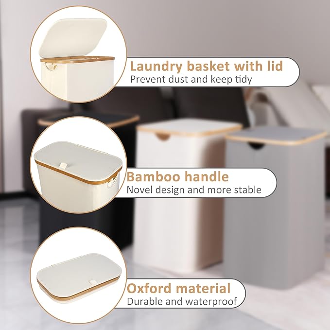 65L Slim Laundry Hamper, Narrow Laundry Basket - Image 4
