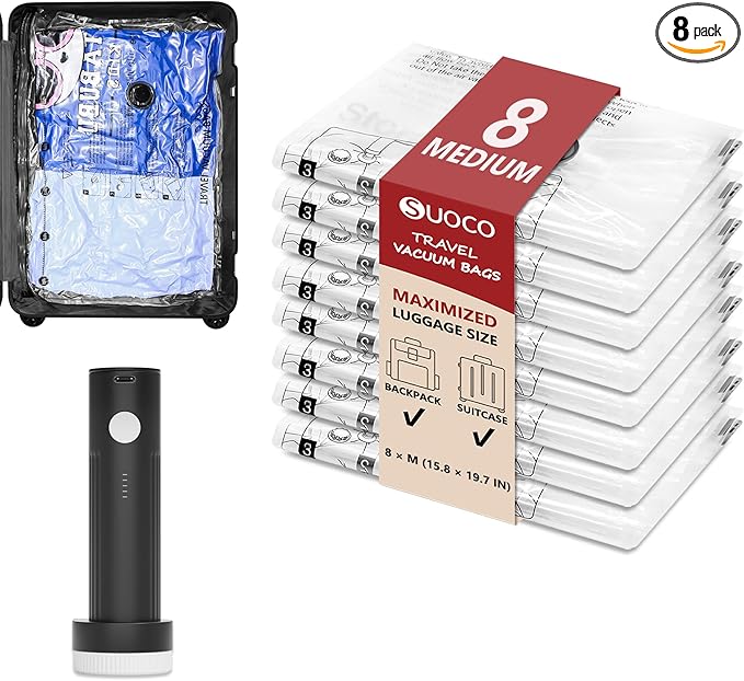 Travel Vacuum Bags for Clothing by SUOCO