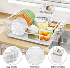 TOOLF Large Dish Drying Rack for Kitchen Counter, Kitchen Dish Racks - Image 5