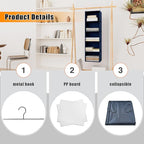 Hanging Closet Organizer and Storage 5-Shelf, Easy Mount Foldable Hanging - Image 6