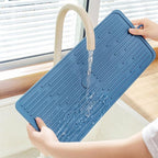 Blue Silicone Dish Drying, Mat Dish Mats - Image 4