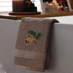 3 Pcs Rustic Pine Cone Hand Towels - Image 4