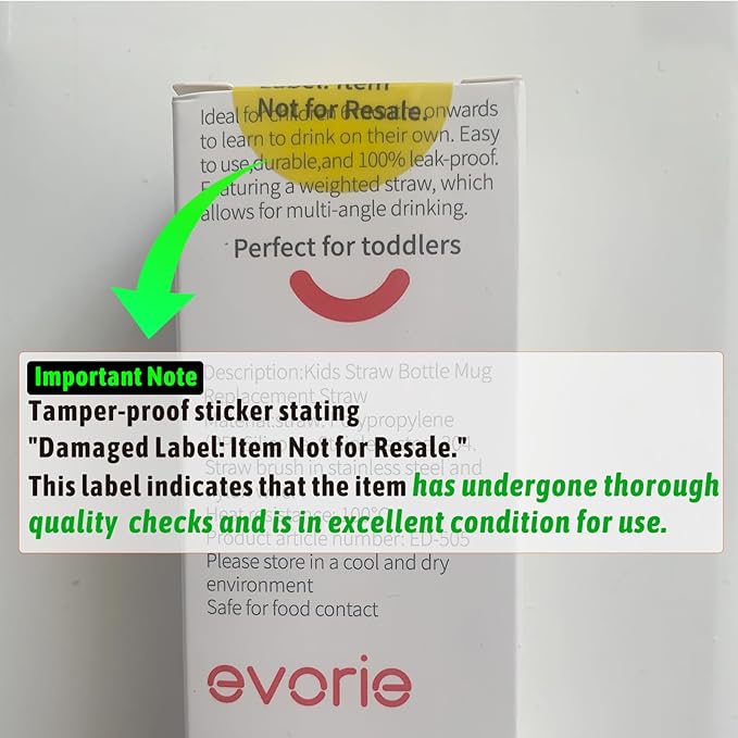 Evorie Replacement Straw Kit for 10oz Tritan Spill Proof Toddler Straw Sippy Cup - Image 4