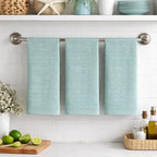 Seafoam Light Sage Aqua Mineral Green Kitchen Hand Dish Towels: Oversized 28" x - Image 4