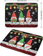 Merry Christmas Dish Drying Mat Black Gnomes Dish Drainer Mats 18x24 Inch - Image 2