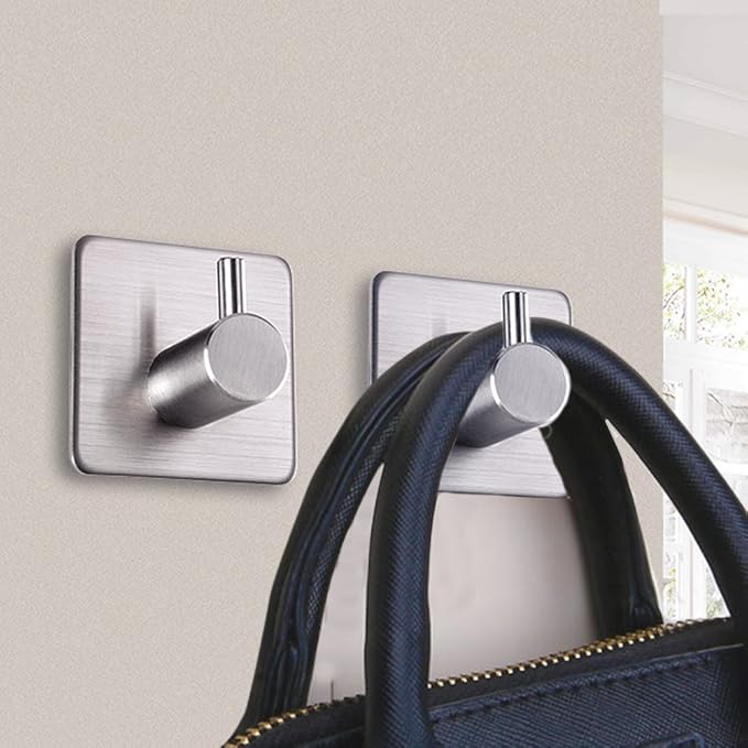 Adhesive Towel Hooks Heavy Duty Wall Hooks Waterproof Stainless Steel Hanger - Image 7