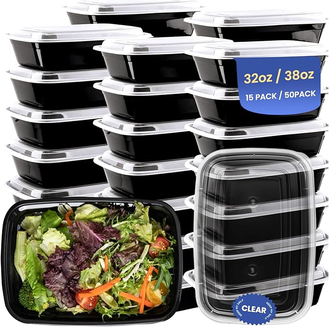 38oz Meal Prep Containers 15 Pack, BPA Free Food Storage Containers by Unknown