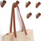 Wood Wall Hooks, 6 Pack Natural Wooden Coat Hooks Wall-Mounted, Rustic Heavy by Felidio
