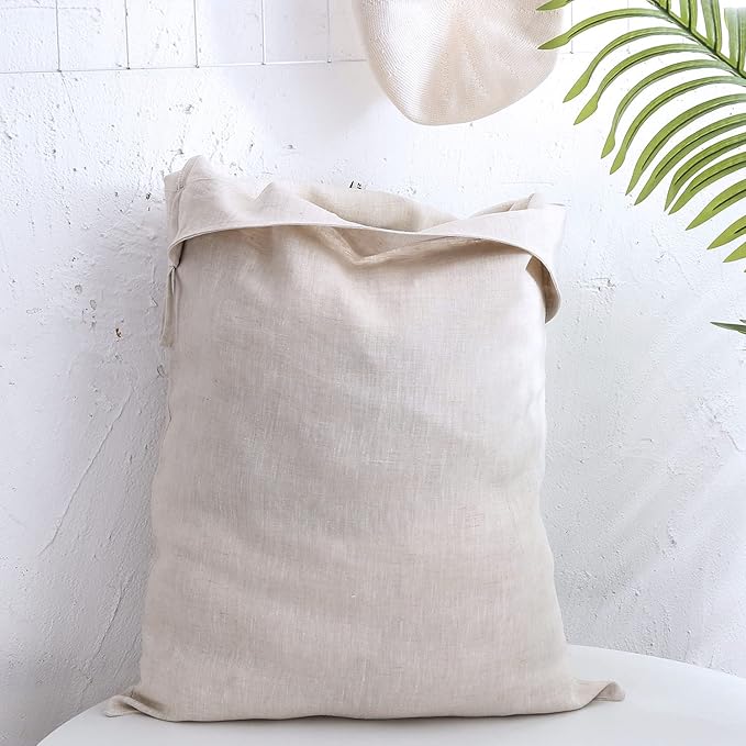 Amazhiyu Pure Linen Over The Door Laundry Hanging Hamper Bag - Image 2