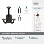 Amerock H37004ORB | Vicinity Triple Prong Decorative Wall Hook | Oil Rubbed - Image 5