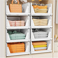 SNSLXH 5 Pack Stackable Closet Storage Basket, Space-Saving Clothes Storage by SNSLXH