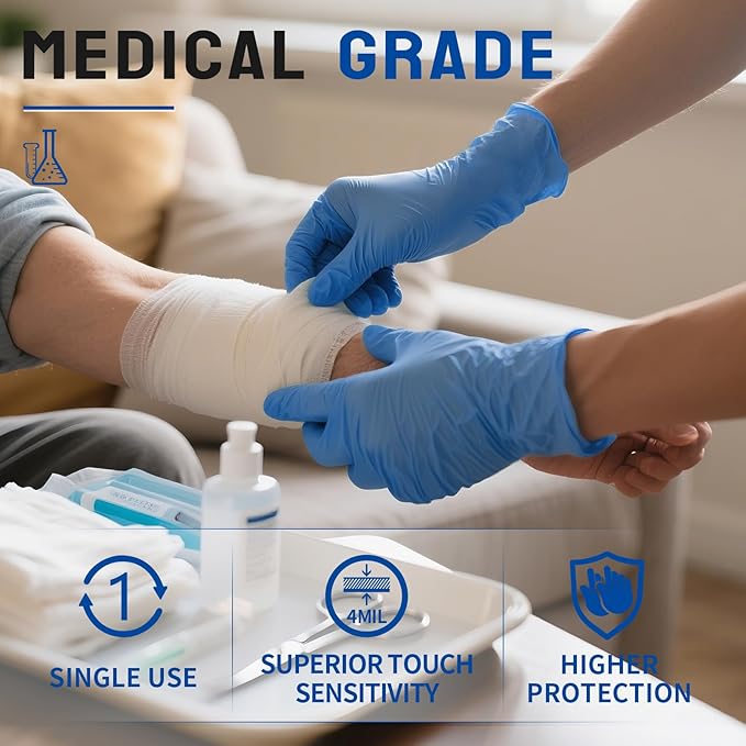 FINITEX Nitrile Disposable Medical Exam Gloves 4 mil Powder-free Latex-Free 100 - Image 4