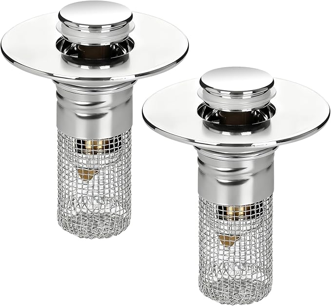 Sink Drain Strainer Hair Catcher, Press-Type Detachable Drain Hair Catcher by Unknown