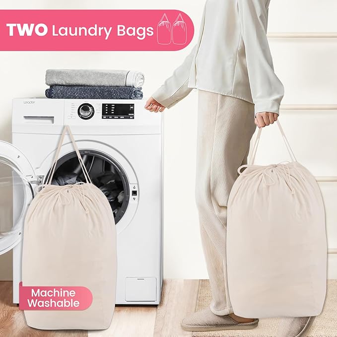 MCleanPin 220L Pink Laundry Hamper Large Collapsible Basket - Image 3