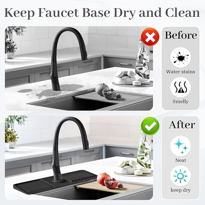 PoYang 17.7 Inch Faucet Mat for Kitchen Sink Splash Guard Behind Faucet - Image 6
