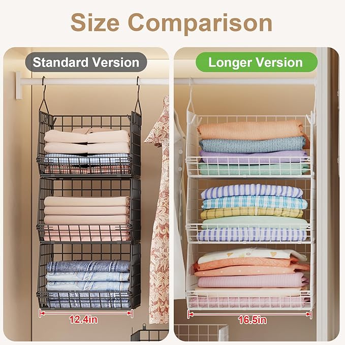 3 Tier Extra Large Closet Hanging Shelves - Image 4