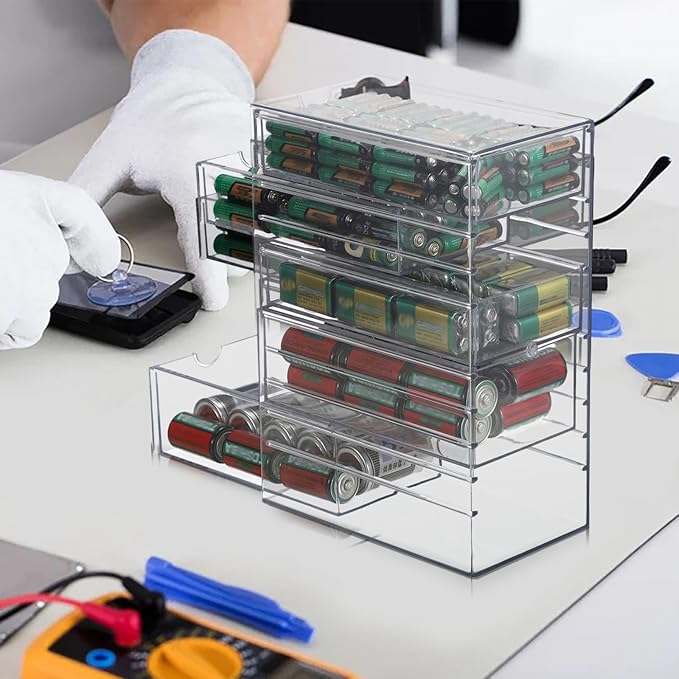 BTSKY Clear Plastic Battery Storage Organizer - Image 6