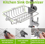 Sponge Holder for Kitchen Sink, Drying Rack for Sponges and Bottles - Image 9
