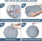 Seiritex Mesh Popup Laundry Hamper 115L Collapsible Laundry Basket Extra Large - Image 7