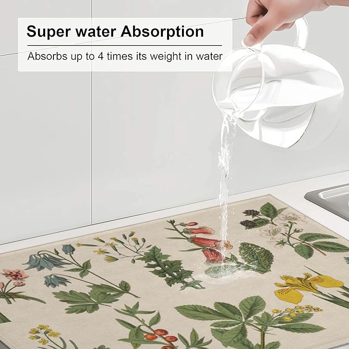 Plants Herbs Floral Dish Drying Mats - Image 5