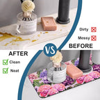 Colorful Hydrangea Sink Splash Guard Faucet Mat Purple Pink Hydrangea Super - Image 6