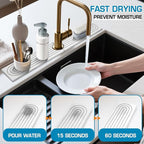 Faucet Mat for Kitchen Sink, Diatomite Quick Drying Tray, Long 23.6'' Kitchen - Image 2
