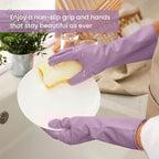 Rubber Cleaning Gloves for Dishwashing, 4 Pairs Reusable Kitchen Gloves for - Image 3