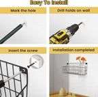 4 Set Extra Large Hanging Wall Wire Baskets, Hanging Wall Mount Storage Baskets - Image 6
