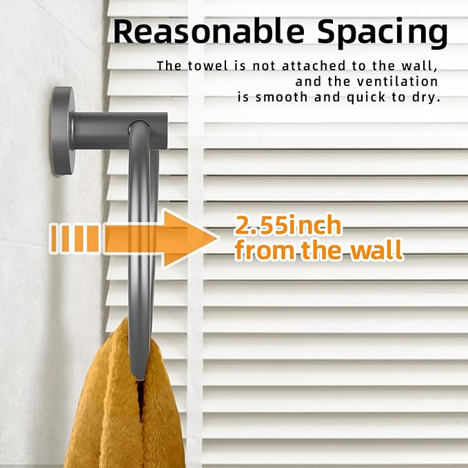 Towel Ring 2Pack, SUS304 Stainless Steel Hand Towel Holder - Image 5