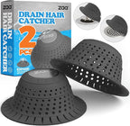zaa Bathtub Drain Hair Catcher, Premium Silicone Collapsible 2 Pack Drain by zaa