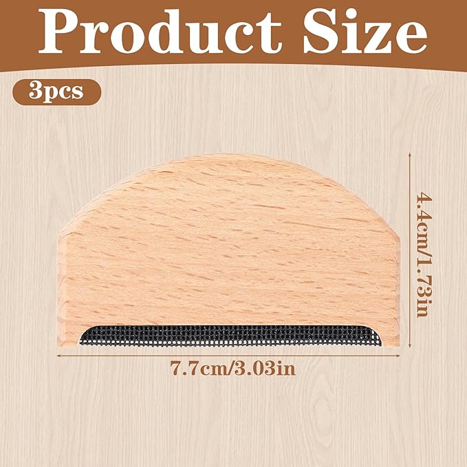 3 Pcs Cashmere Comb, Sweater Combs to Remove Pilling, Portable Wooden Pilling - Image 2