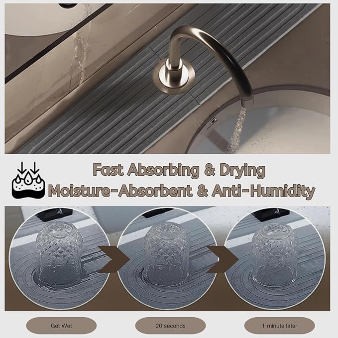 Diatomite Faucet Mat for Kitchen Sink - Image 3