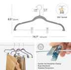 HOUSE DAY Velvet Hangers with Adjustable Clips 20 Pack, Non-Slip Suit Organizer - Image 2