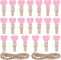 20 PCS Heart Wooden Clothespins by Unknown