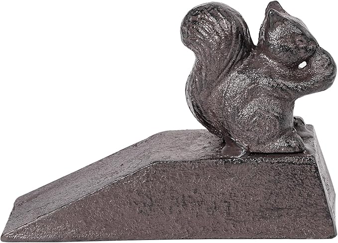 Sungmor Heavy Duty Cast Iron Squirrel Door Stops | Decorative Cute Animal by Sungmor