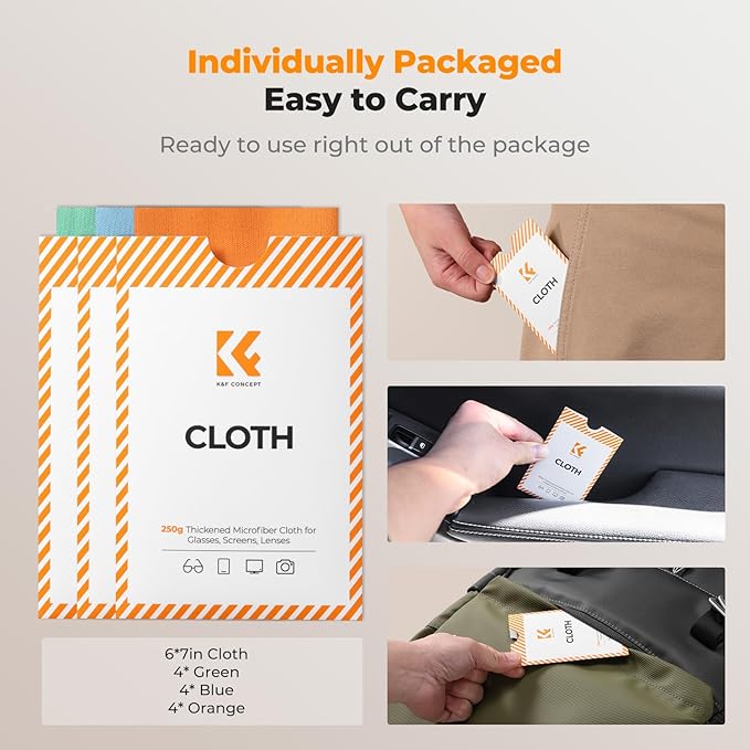 K&F CONCEPT 12 Pack Lens Cleaning Cloth | Microfiber Cleaning Cloth | Glasses - Image 7