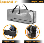 SpaceAid Heavy Duty Moving Bags, Extra Large Storage Totes W/Backpack Straps - Image 5