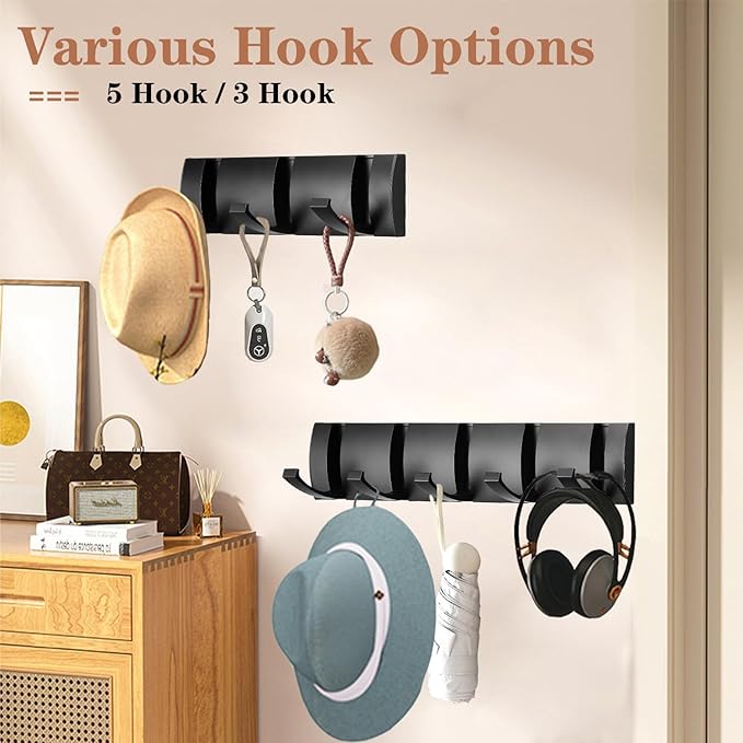 Folding Coat Hooks, Wall Mounted Coat Rack - Image 7