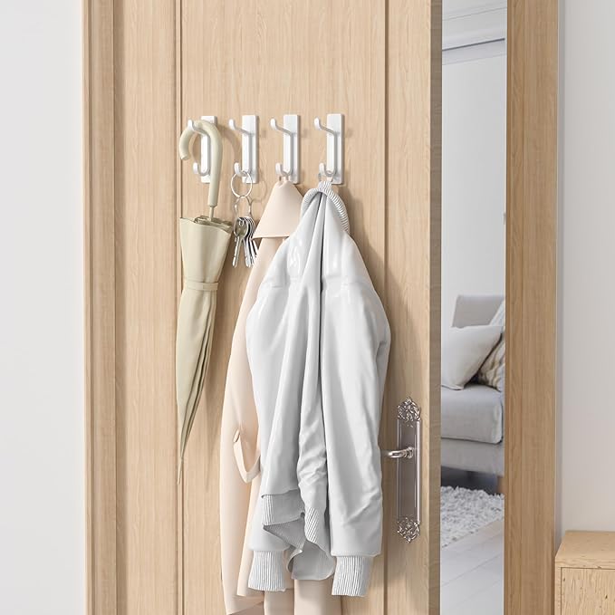 pickpiff Wall Hooks for Coat and Towel: 13LB Adhesive Door Hanger Stick on - Image 6