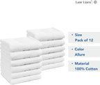 LANE LINEN 12 PC Wash Cloths Bathroom Set -100% Cotton Highly Absorbent - Image 8