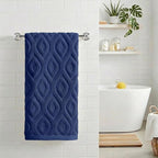 Artoid Mode 1 Pc Navy Blue 3D Diamond Grid Jacquard Hand Towels - Image 2