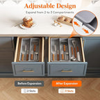 Lifewit Utensil Organizer for Kitchen Drawer, Expandable Cooking Silverware Tray - Image 4