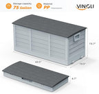 VINGLI 75 Gallon Collapsible Outdoor Storage Box, Simple-to-assemble Plastic Storage Containers with Lid, Patio Deck Box Furniture for Garden, Pool, Balcony, Yard (Black) - Image 4