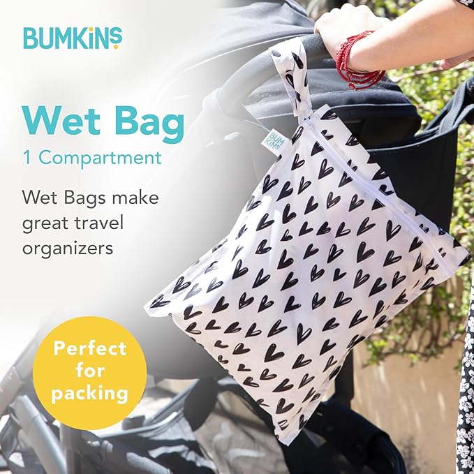 Bumkins Waterproof Wet Bag for Baby, Swim Suit, Cloth Diapers, Pump Parts - Image 2